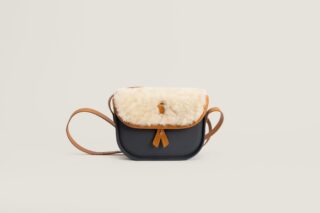 Monébari - Sac à bandoulière – en gomme et cuir – Édition Laine – gris