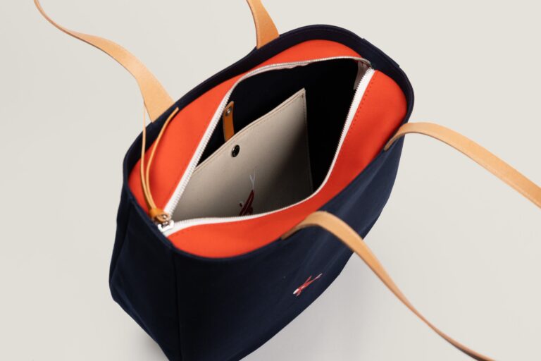 Monébari - Sac fourre-tout cabas en toile et cuir - Édition Les Carpes Koï