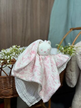 Doudou Lapin Célestin – toile de jouy par la marque Les Petites Maries Les Petites Maries - Doudou Lapin Célestin – toile de jouy