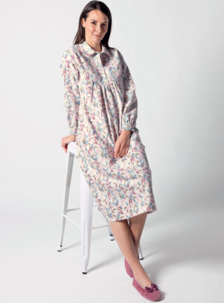 Chemise de nuit femme coton multicolore rose par la marque MAISON SOLFIN MAISON SOLFIN - Chemise de nuit femme coton multicolore rose