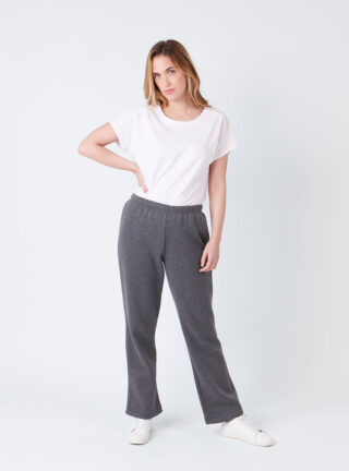 Pantalon molleton femme gris anthracite par la marque MAISON SOLFIN MAISON SOLFIN - Pantalon molleton femme gris anthracite