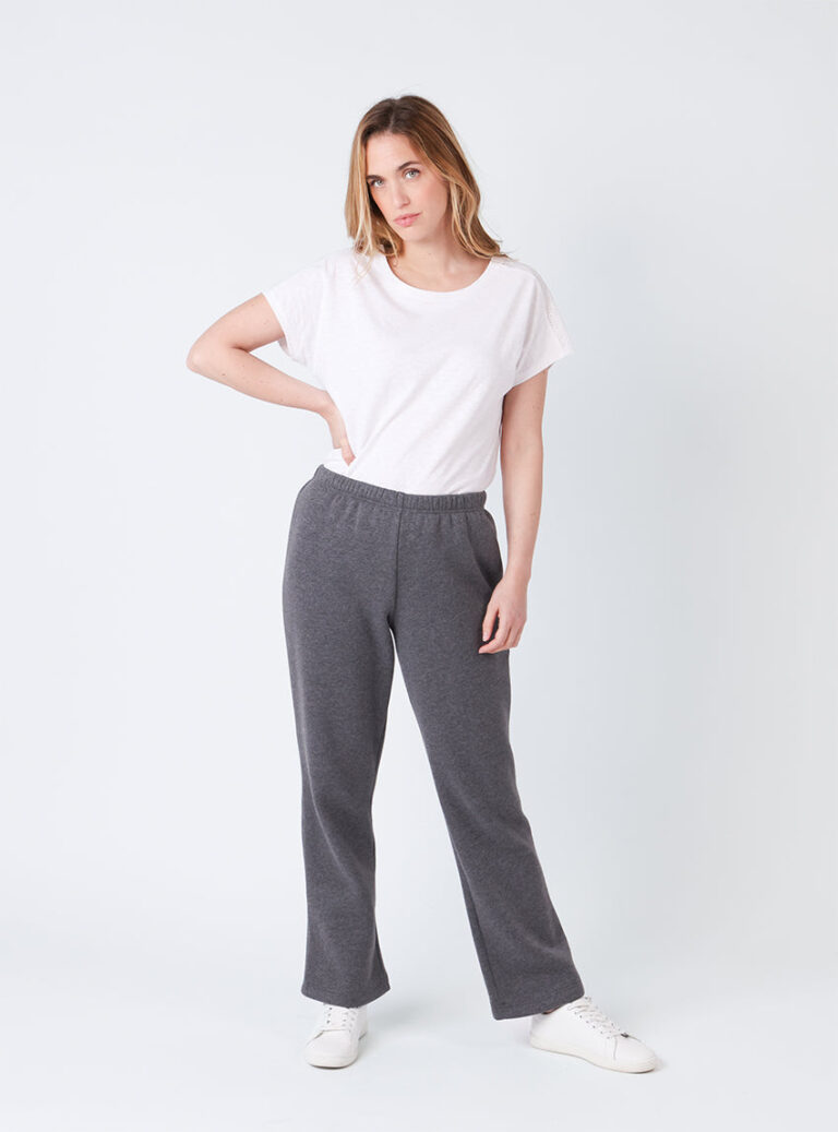 7644 ATE 1 pantalon femme coton gris anthracite Maison-solfin - Pantalon molleton femme gris anthracite – 2