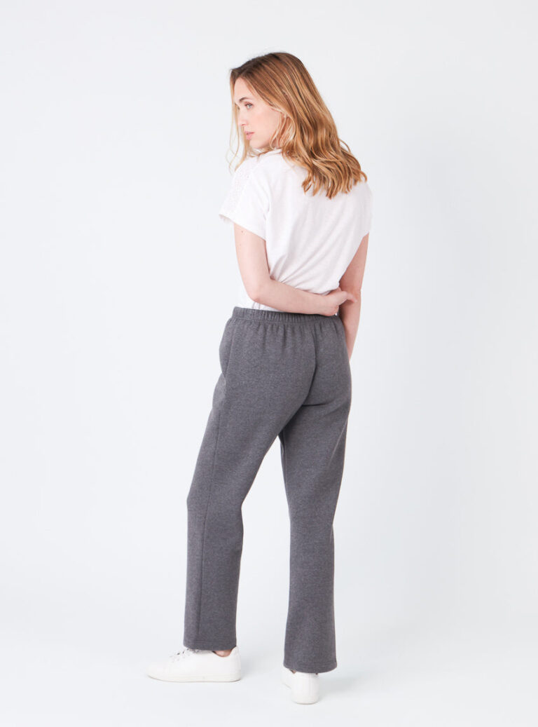 Maison-solfin - Pantalon molleton femme gris anthracite – 2