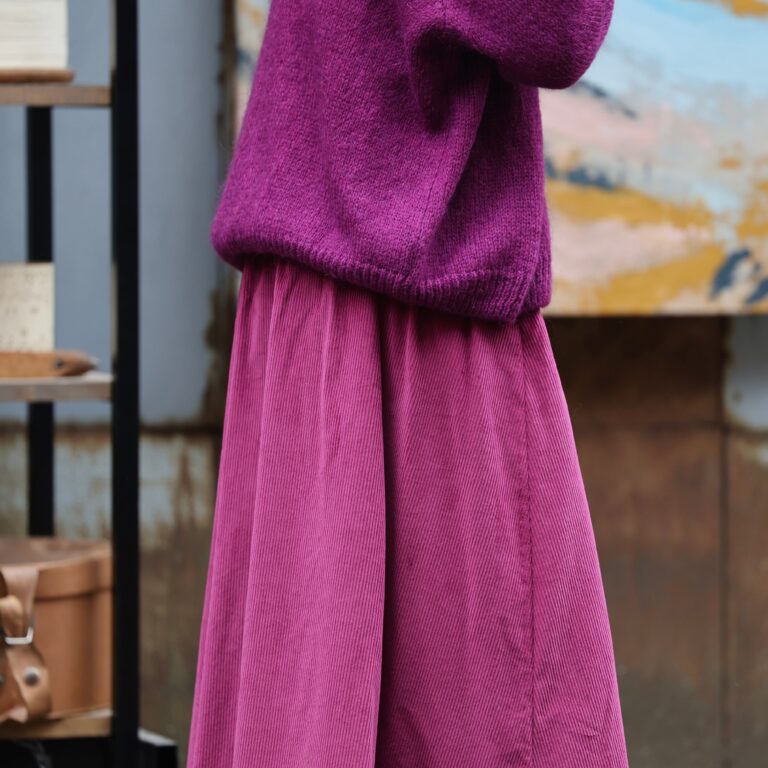 Quintessence - Jupe Tao — Velours côtelé bougainvillier – XXXL