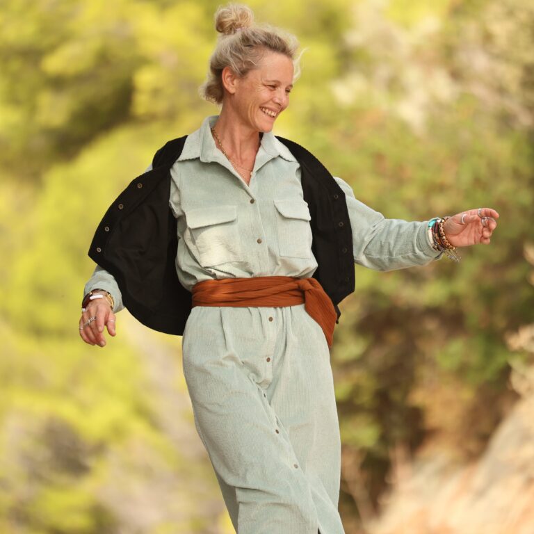 Quintessence - Robe Reine — Velours côtelé vert d'eau – XXL