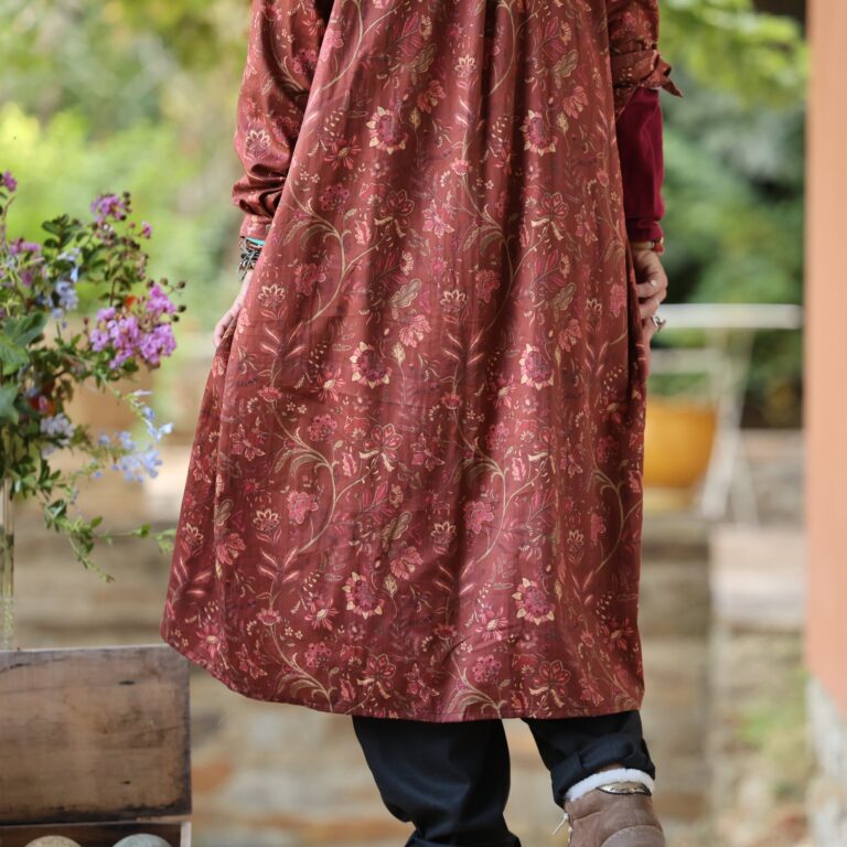 Quintessence - Robe Reine — Satin de coton écorce moka – XXL