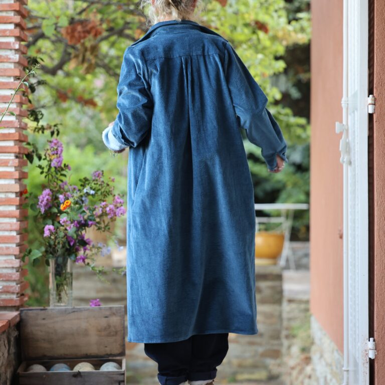 Quintessence - Robe Reine — Velours côtelé bleu officier – XXL