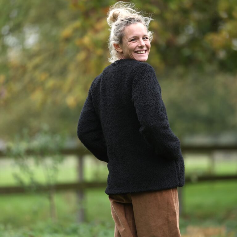 Quintessence - Veste Roxane — Sherpa noir – XXXL