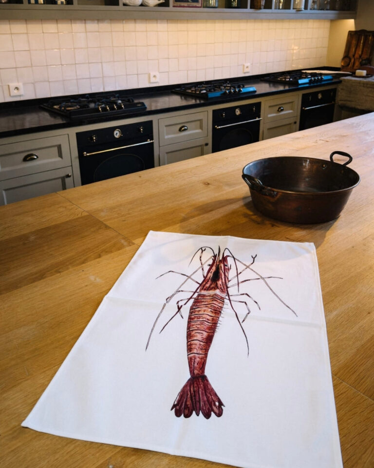 varek.illustrations - Torchon 100% coton : La Crevette