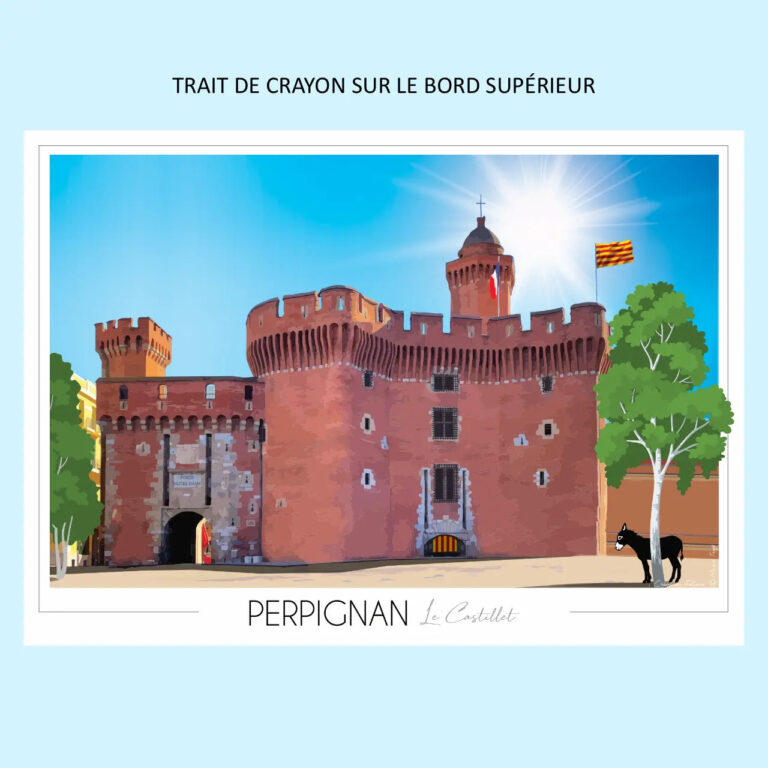 AfficheCastilletimparfaite Foliove - Affiche Perpignan Castillet | Imparfaite 50x70 cm – 50x70 cm (B2)