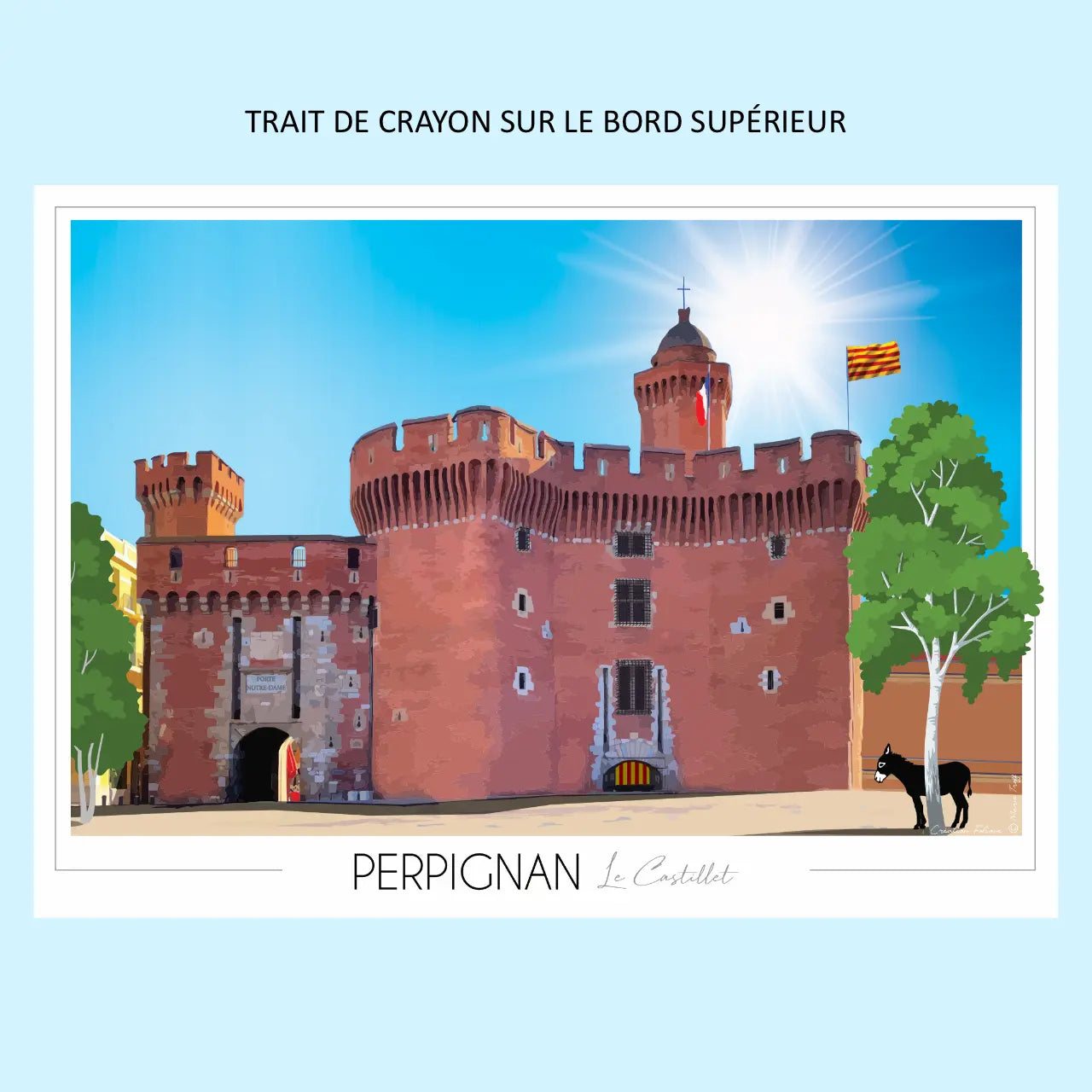 AfficheCastilletimparfaite Foliove - Affiche Perpignan Castillet | Imparfaite 50x70 cm – 50x70 cm (B2)
