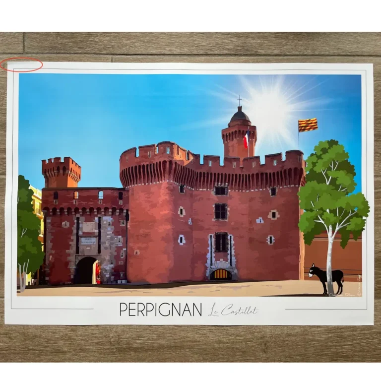 Foliove - Affiche Perpignan Castillet | Imparfaite 50x70 cm – 50x70 cm (B2)