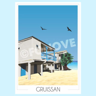 Affiche de Gruissan – Maisons sur pilotis par la marque Foliove Foliove - Affiche de Gruissan – Maisons sur pilotis