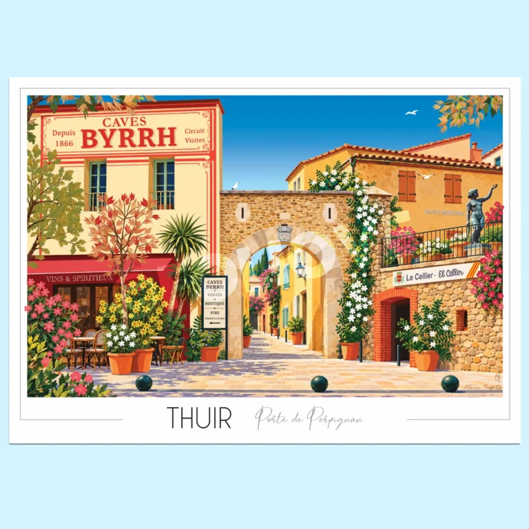 Affiche Thuir Byrrh 3 Foliove - Affiche Thuir - Porte de Perpignan – 100x140 cm (B0)