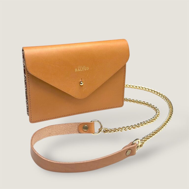 Atelier BALTUS - Pochette ceinture Angèle – Camel / Strass champagne / Sans bandoulière