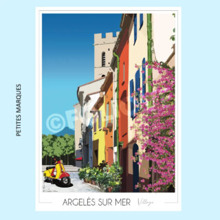 Affiche Argelès sur Mer village | Imparfaite 50×70 cm par la marque Foliove Foliove - Affiche Argelès sur Mer village | Imparfaite 50×70 cm