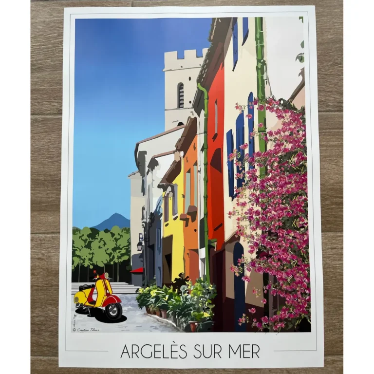 Foliove - Affiche Argelès sur Mer village | Imparfaite 50x70 cm – 50x70 cm (B2)