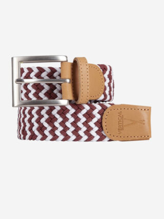 Ceinture Tressée Premium Bordeaux et Blanc Pierrot x Vertical par la marque Pierrot Pierrot - Ceinture Tressée Premium Bordeaux et Blanc Pierrot x Vertical