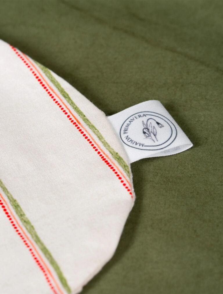 Maison Primavera - Bavoir en coton et lin à motif Lisière - La Clé des champs