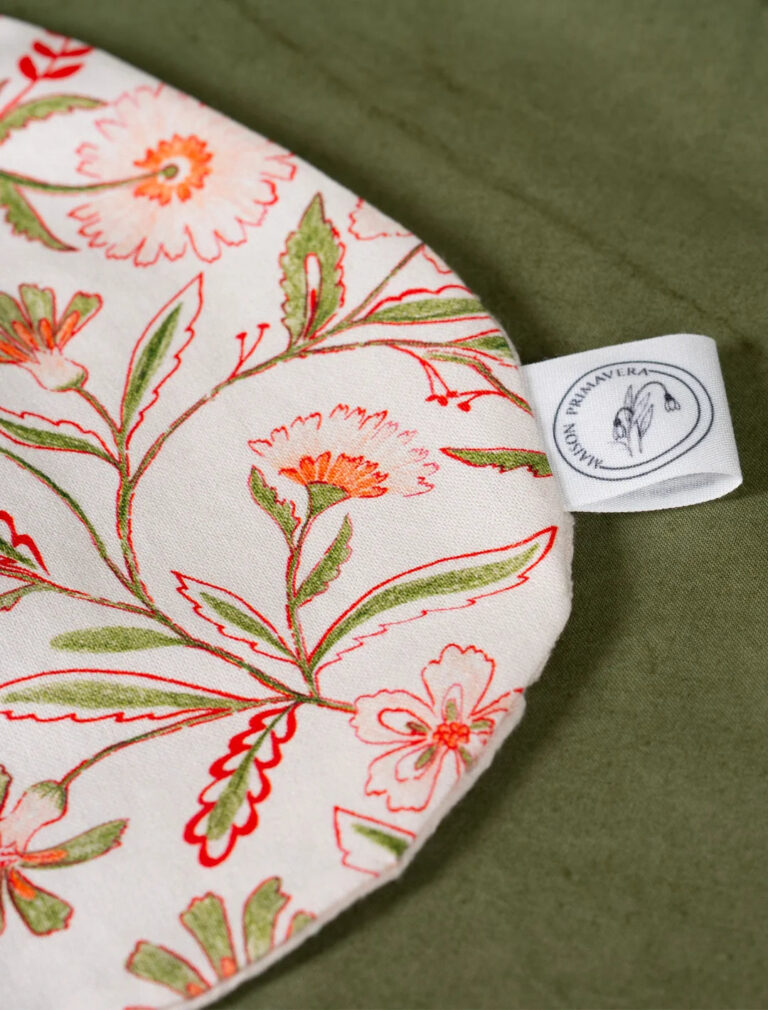 Maison Primavera - Bavoir en coton et lin à motif Prairie - La Clé des champs