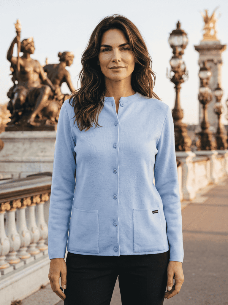 Baie des Caps - Gilet col rond "Bernic" 50% laine – Rouge / XS