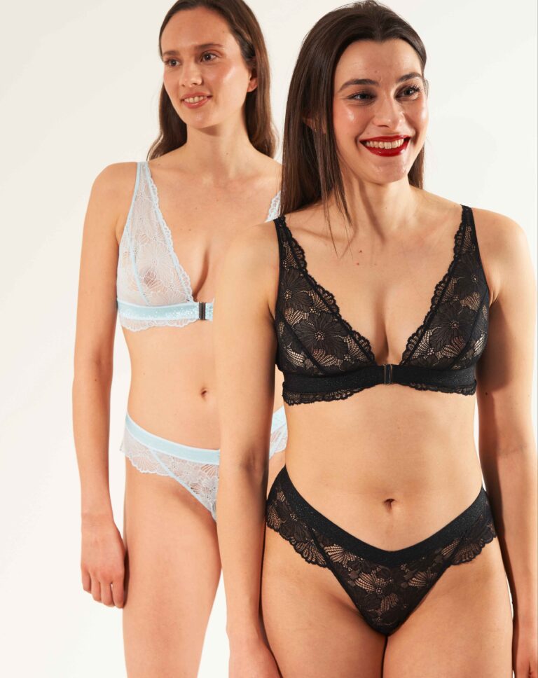 BOTT Lingerie - Tanga Le Blossom - Noir Shadow – XL