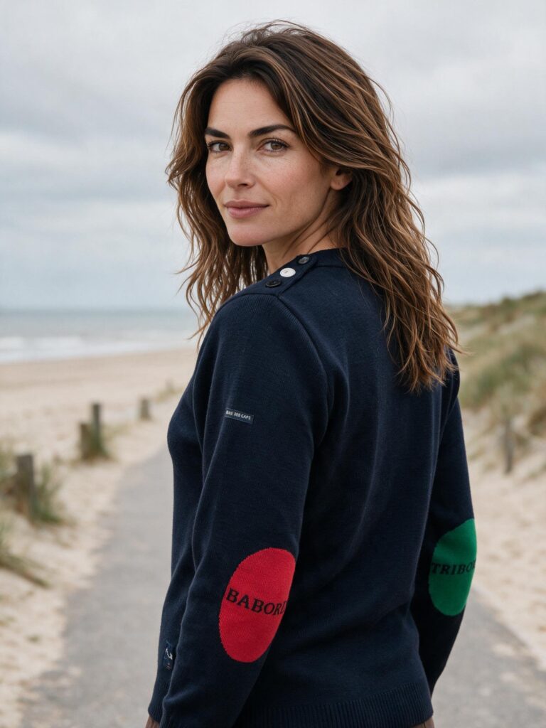 Baie des Caps - Pull marin femme à coudières Babord Tribord — laine vierge