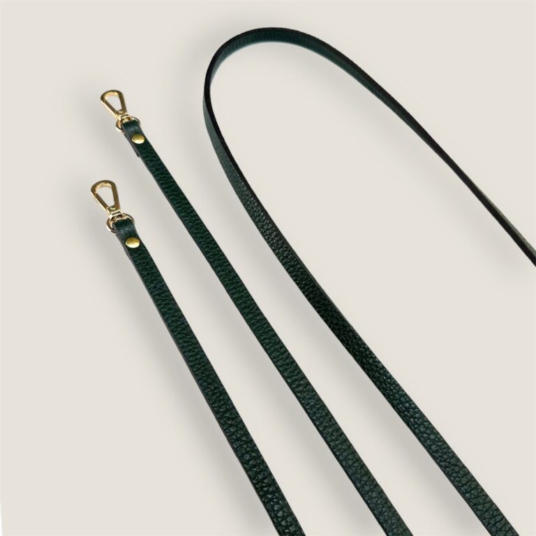 Atelier BALTUS - Bandoulière fine en cuir – Citron finition argent