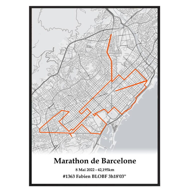 The Post Trace - Affiche Marathon de Barcelone