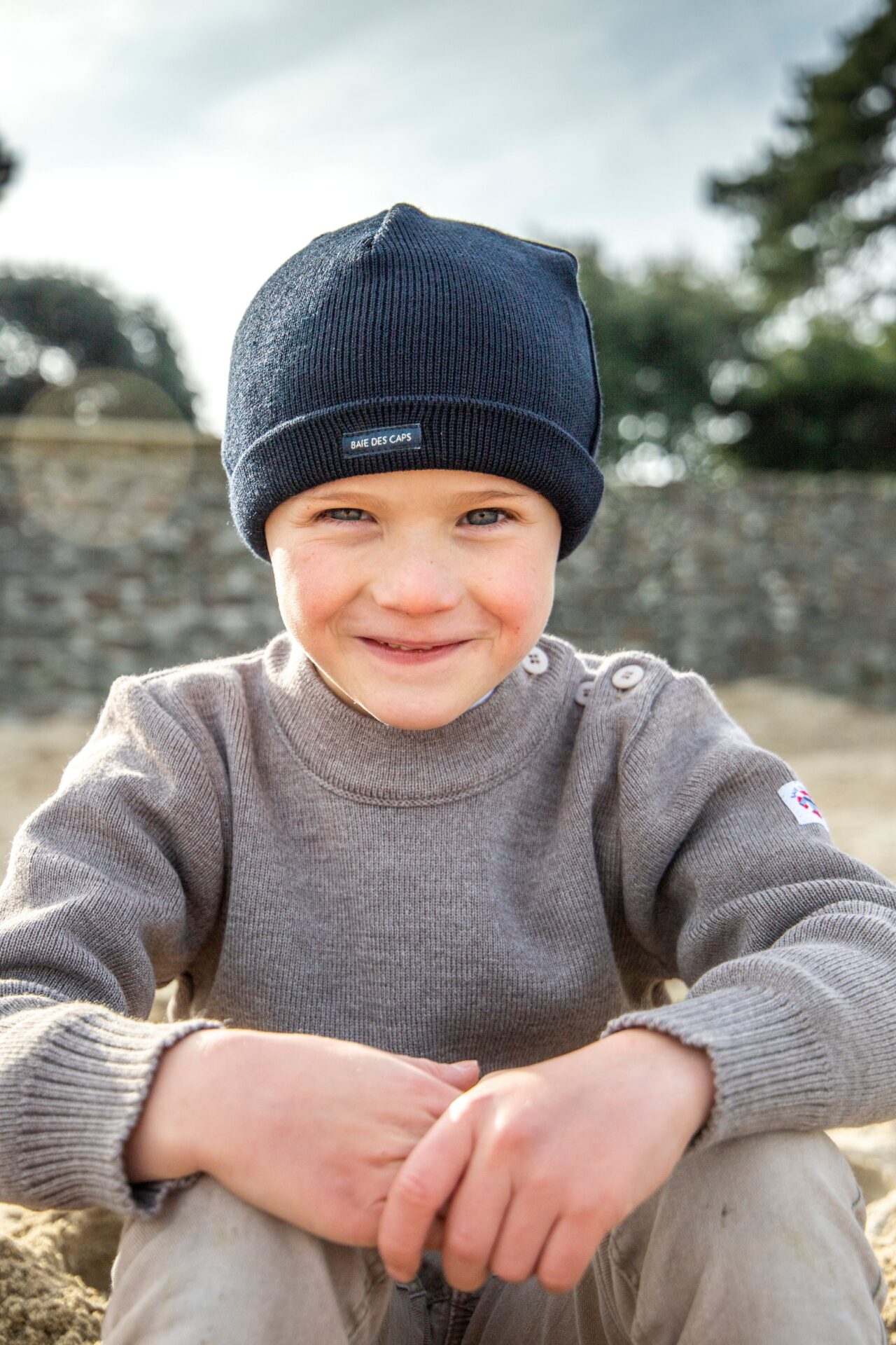 Bonnet enfant marine1 Baie des Caps - Bonnet marin enfant laine mélangée – Jaune
