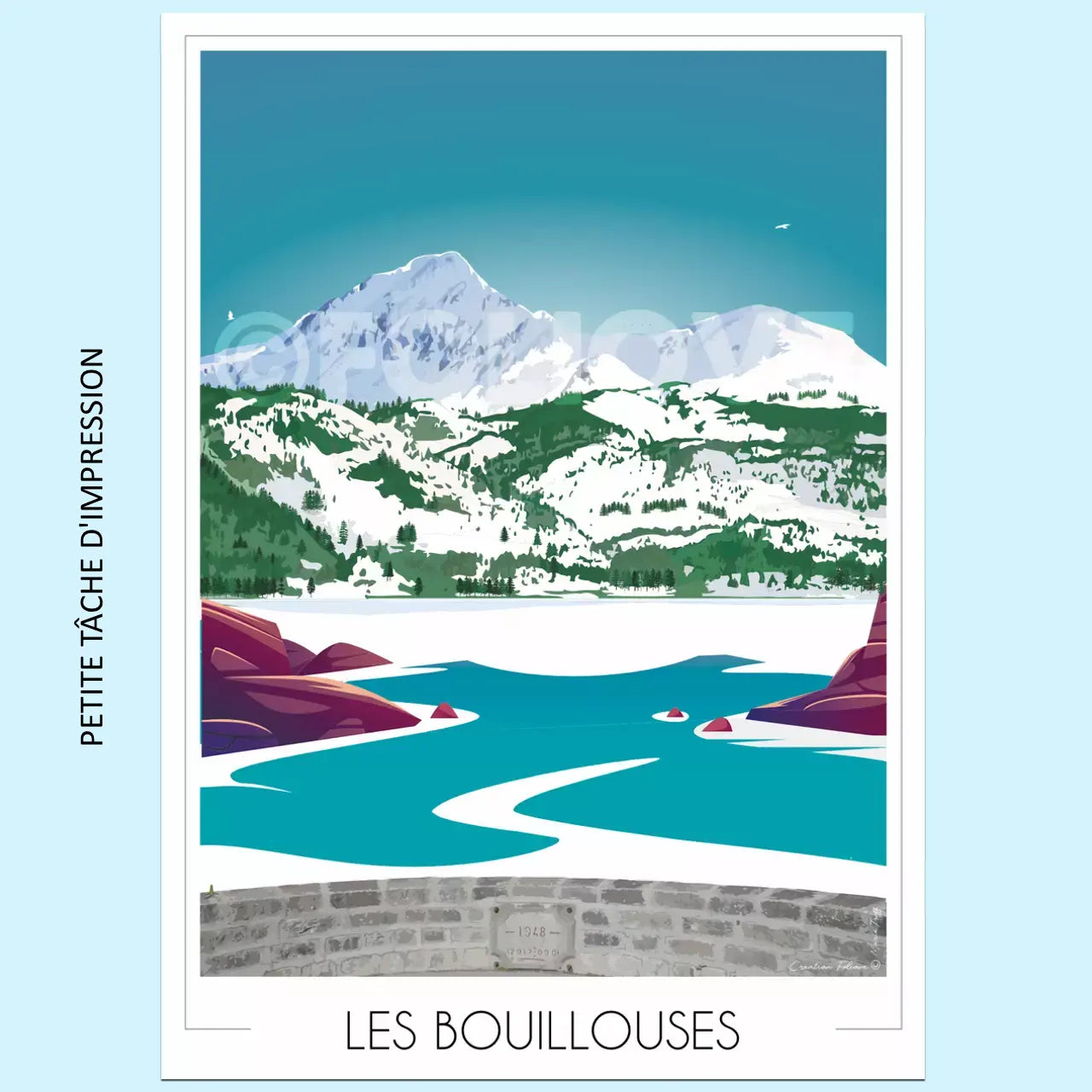 Bouillousesimparfaite Foliove - Affiche Font Romeu - Lac des Bouillouses | Imparfaite 50x70 cm – 50x70 cm (B2)