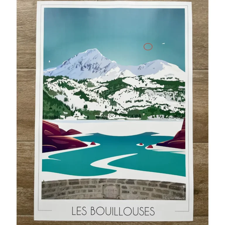 Foliove - Affiche Font Romeu - Lac des Bouillouses | Imparfaite 50x70 cm – 50x70 cm (B2)