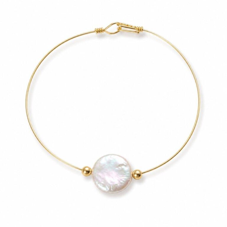 Maison Mallow - Bracelet Arrow en gold filled 14K et perle d'eau douce – L
