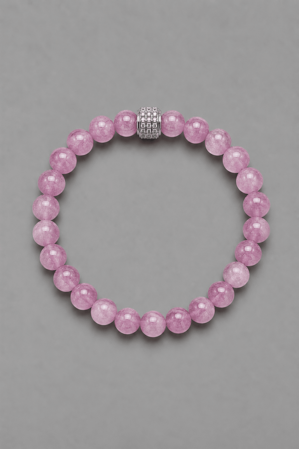 Bracelet Kunzite NEIJE - Bracelet Candy Kunzite Or Blanc pour Homme – 21 cm