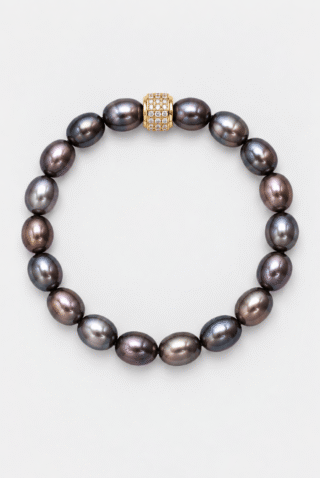 Bracelet Perles d’eau douce Noires Or Jaune – Monte-Cristo par la marque NEIJE NEIJE - Bracelet Perles d’eau douce Noires Or Jaune – Monte-Cristo
