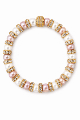 Bracelet Juliette Perles de Culture Roses et Blanches par la marque NEIJE NEIJE - Bracelet Juliette Perles de Culture Roses et Blanches