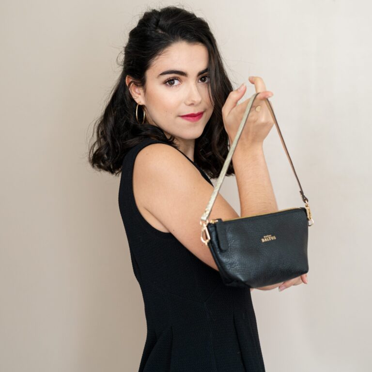 trousse en cuir – Camel / Bandoulière longue