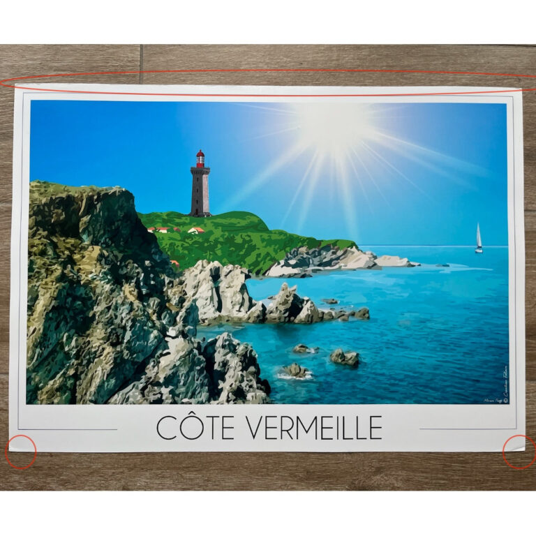 Foliove - Affiche Côte Vermeille Cap Béar | Imparfaite 50x70 cm – 50x70 cm (B2)