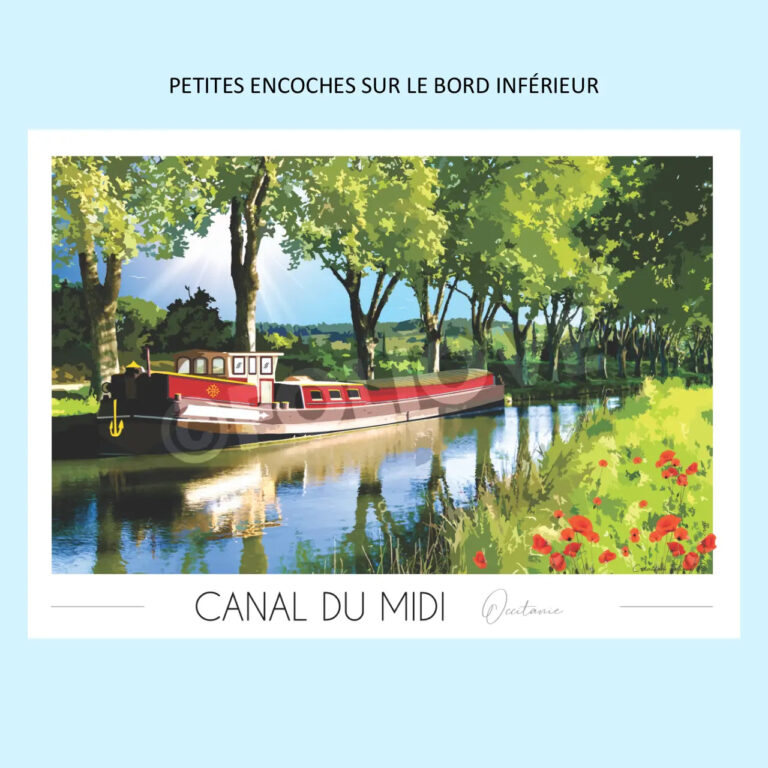Canaldumidi30x42imparfaite 1 Foliove - Affiche Canal du Midi | Imparfaite 30x42 cm – 30x42 cm (A3)