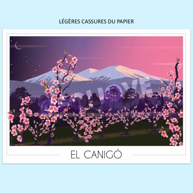 Foliove - Affiche Canigou Pêchers en fleurs | Imparfaite 50x70 cm – 50x70 cm (B2)