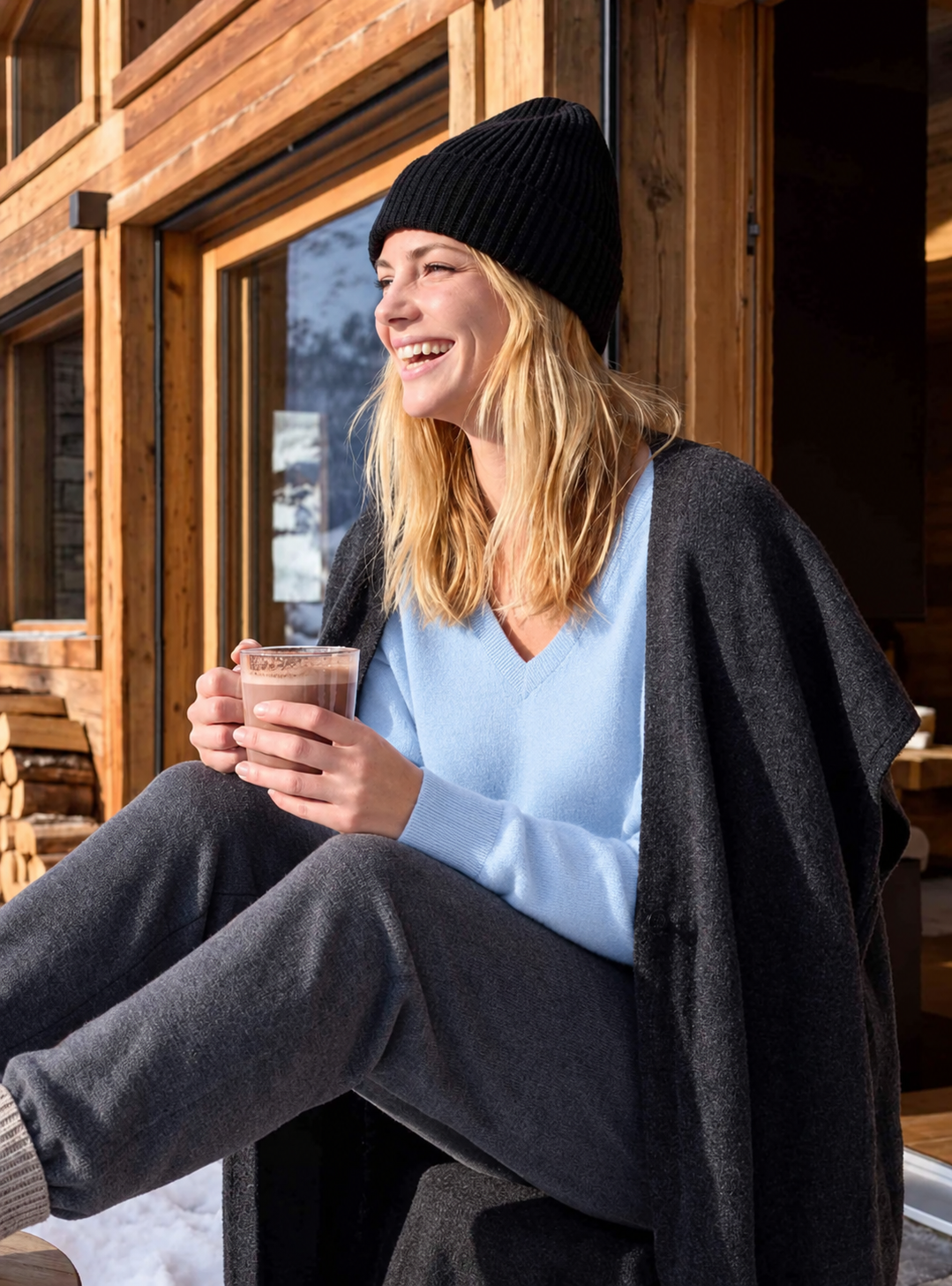 Chaletenneige chocolatchaudetsourire LAFRANÇAISE Mailles in France - Pull Aglaé – L