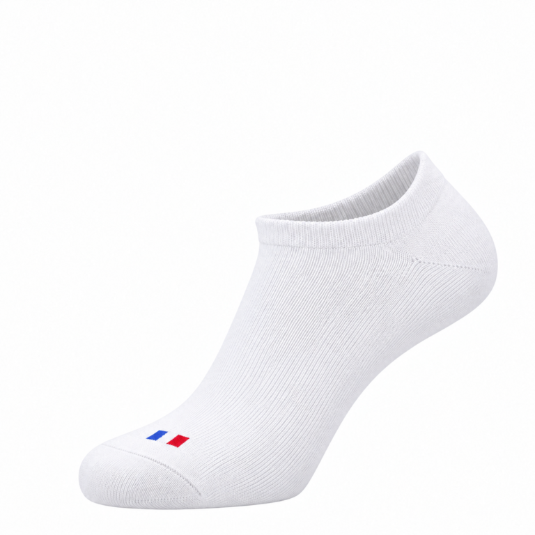 Maison Broussaud - Les Invisibles Drapeau - chaussettes homme - coton blanc – 43/46 / Blanc