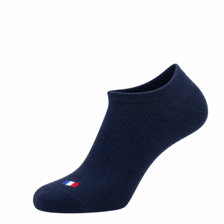 Maison Broussaud - Les Invisibles Drapeau - chaussettes homme - coton marine – 43/46 / Marine