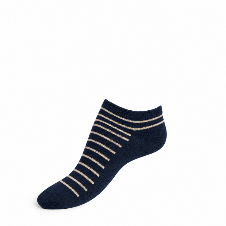 Maison Broussaud - Les Rayées - chaussettes femme - coton marine – 39/41 / Marine Gold
