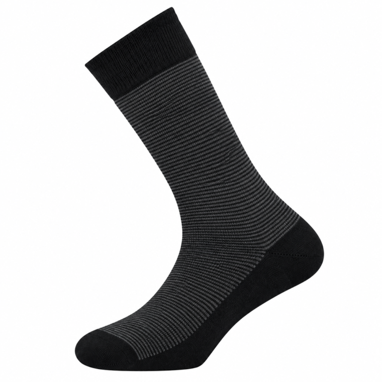 Maison Broussaud - Les Millerayes - chaussettes homme - coton noir – 43/46 / Noir Gris