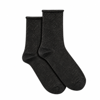 Les Roulottées – chaussettes femme – coton noir par la marque Maison Broussaud Maison Broussaud - Les Roulottées – chaussettes femme – coton noir