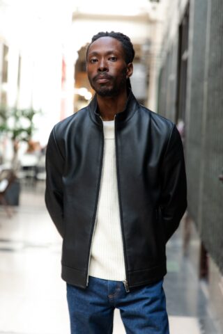 Blouson Col Montant en cuir homme par la marque Atelier Bertrand Atelier Bertrand - Blouson Col Montant en cuir homme