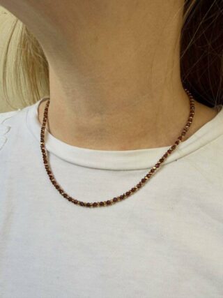 Collier Gaspard en grenat et hématite dorée par la marque MAISON MALLOW MAISON MALLOW - Collier Gaspard en grenat et hématite dorée