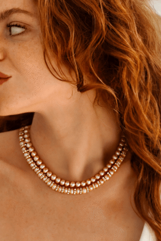 Collier Parfait Perles de Culture Roses et Argent 925 par la marque NEIJE NEIJE - Collier Parfait Perles de Culture Roses et Argent 925