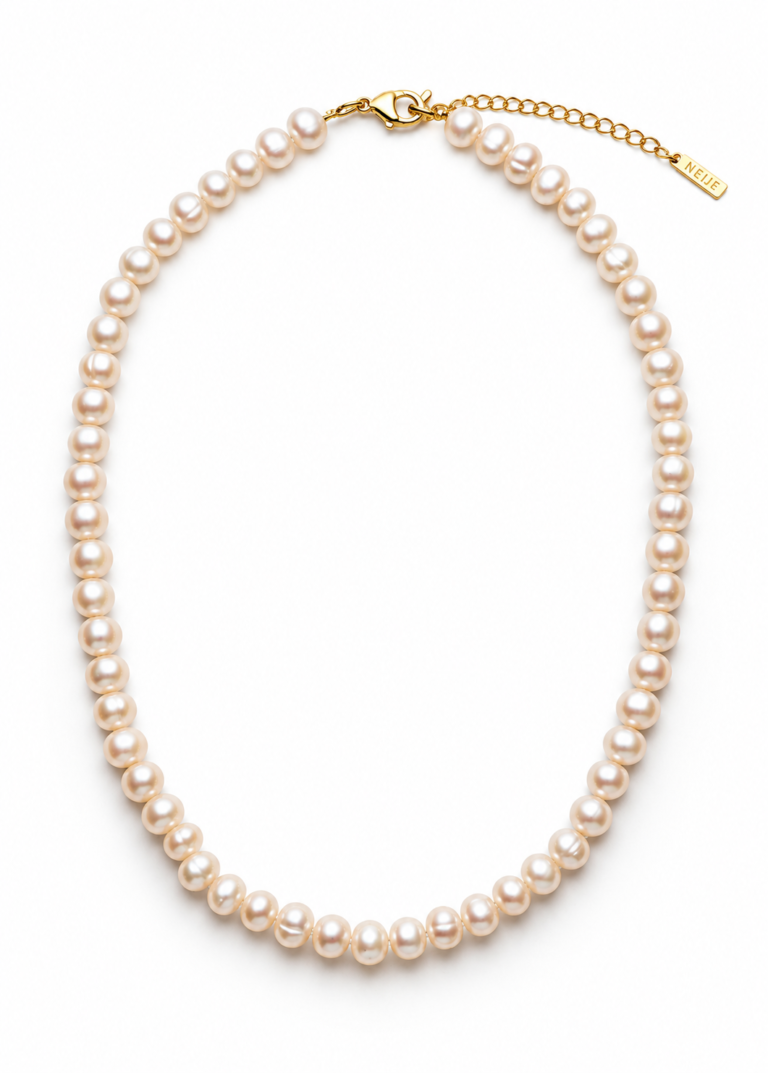 Collier en perle de culture rose NEIJE - Le Collier Parfait Perles d'eau douce Roses – Or / 50 cm + extension de 5 cm